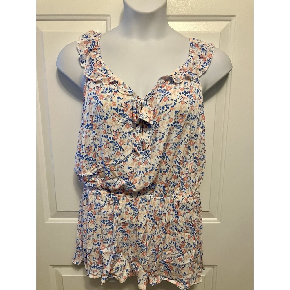 NWT Lane Bryant Ditzy Floral Top Women's 14 White Cottagecore Whimsical Shirt